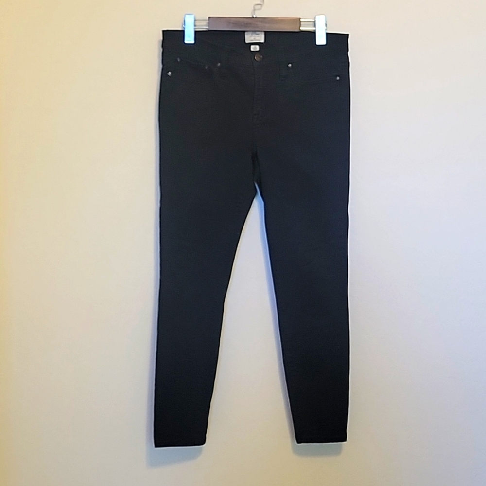 J.Crew 8” Stretchy Toothpick Jean in True Black